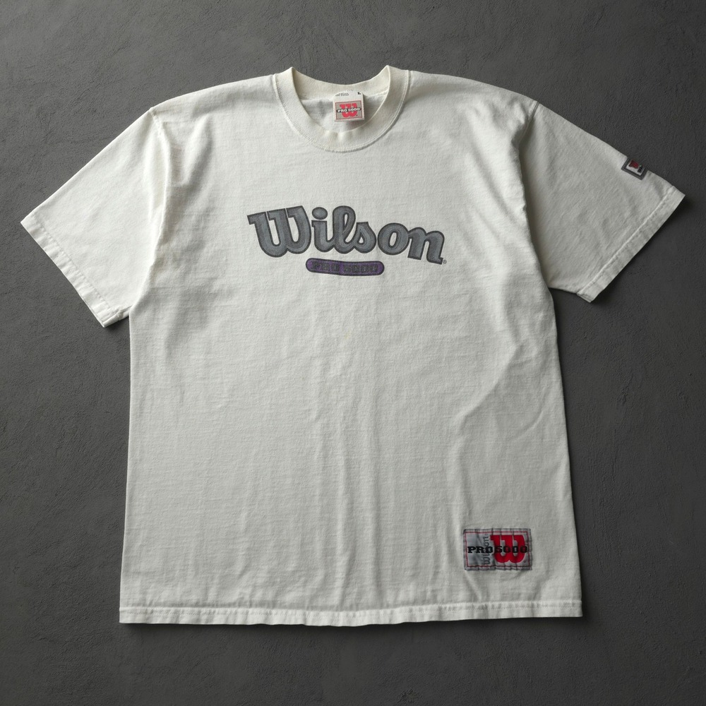 Vintage 90s Wilson White T-shirt Large Pro 5000 Graphic